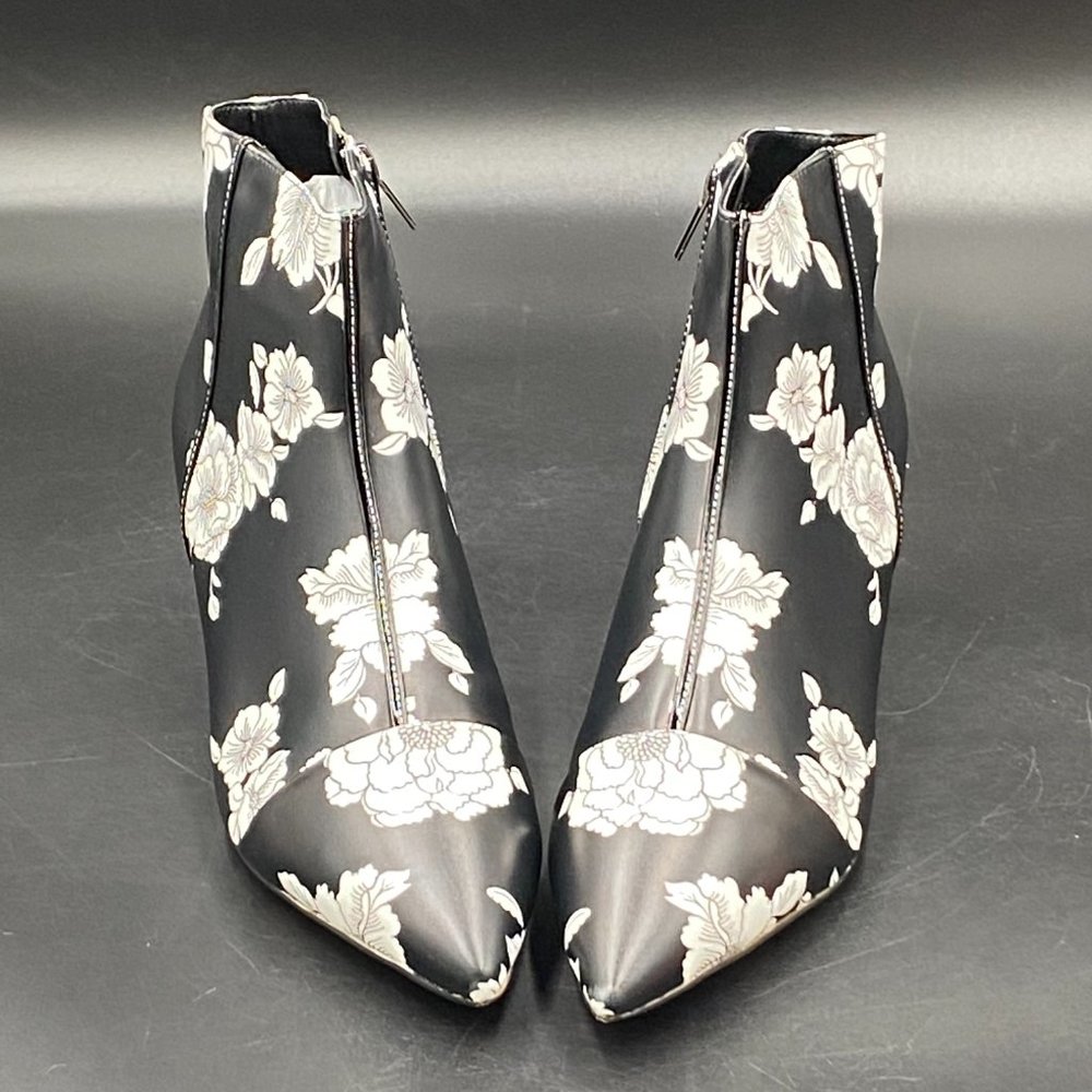 XYD Flower Pointed Toe Side Zippers Low Kitten Heel Ankle Boots.🌸🌸🌸 - Picture 2 of 10
